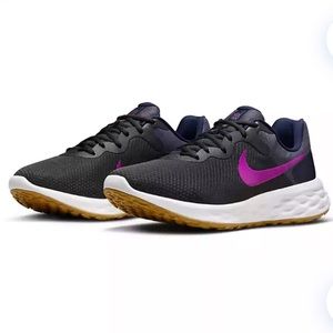 Nike Revolution 6 Next Nature Running Sneakers Size 13 Black/Bright Purple